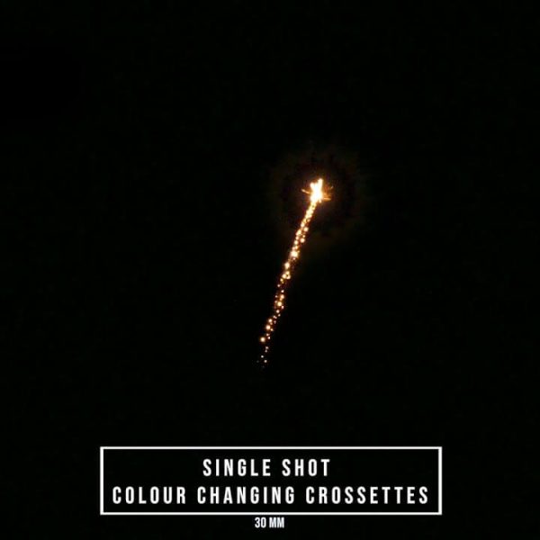 Single Shot Colour Changing Crossettes 30mm / Crosetes cambio de color 30mm Monotiro