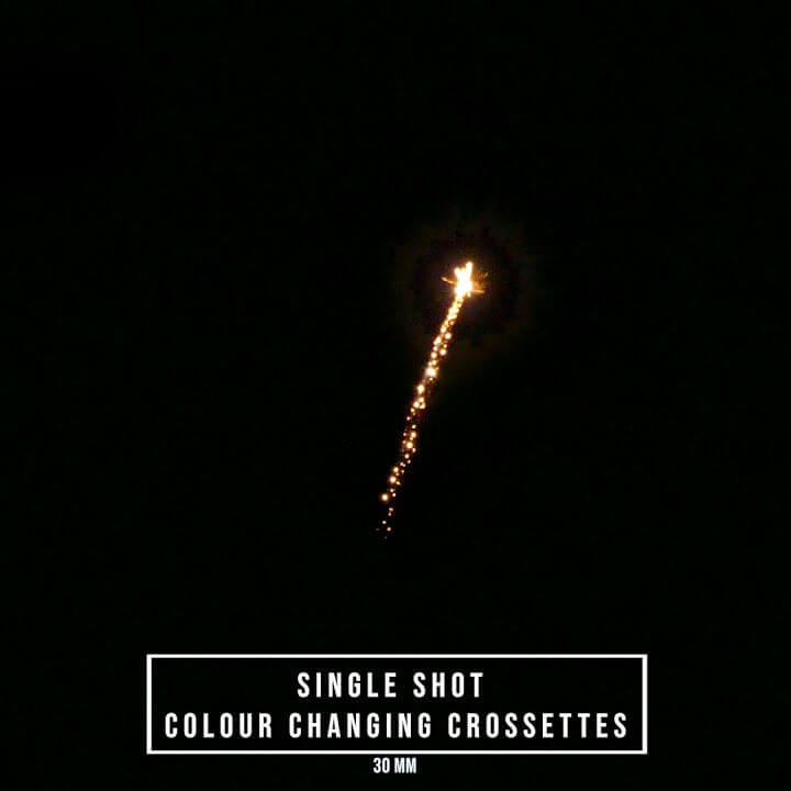 Single Shot Colour Changing Crossettes 30mm / Crosetes cambio de color 30mm Monotiro